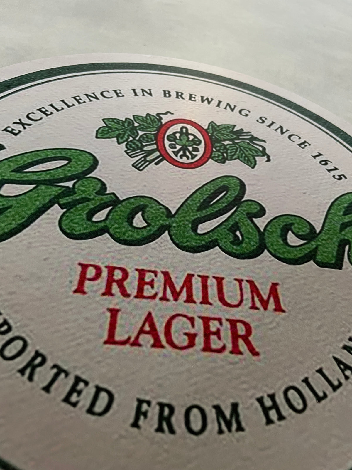 Reclamebord Grolsch bier logo reclame bord, afmeting 40x40cm