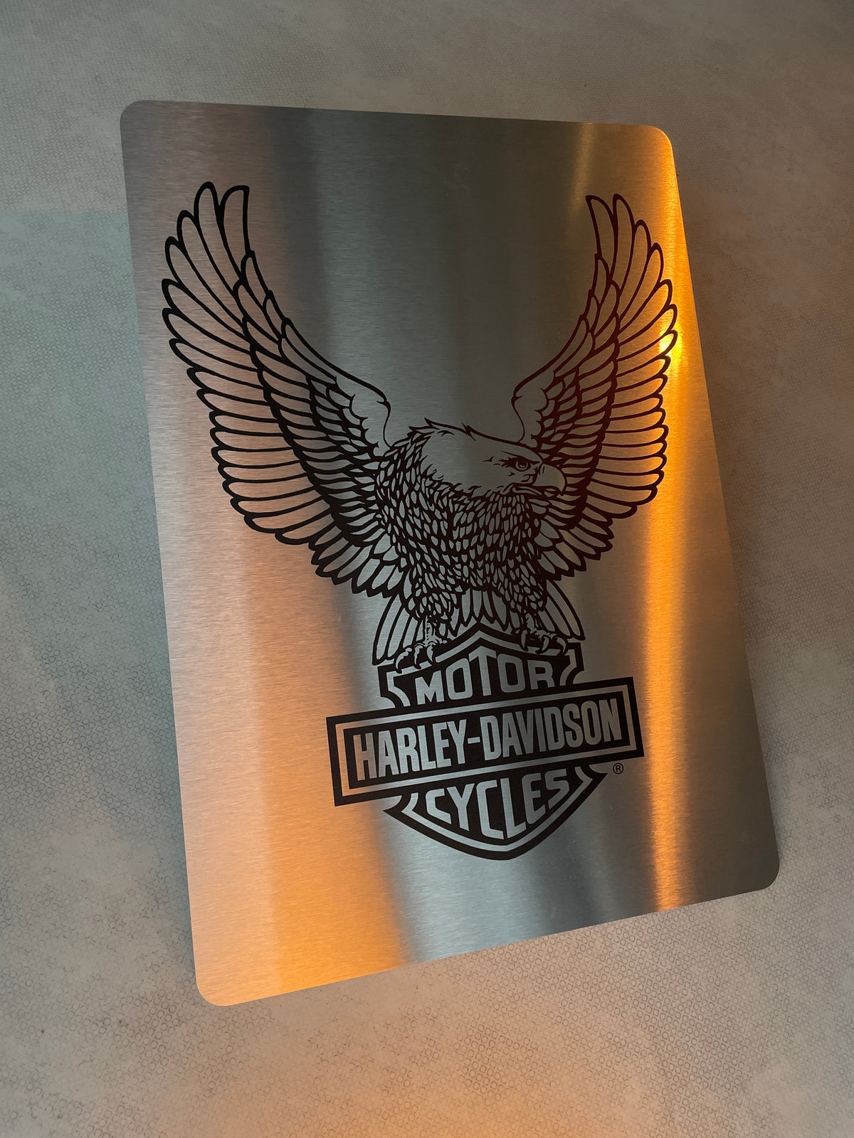 Reclamebord Harley Davidson logo reclame, afmeting 40x57 cm