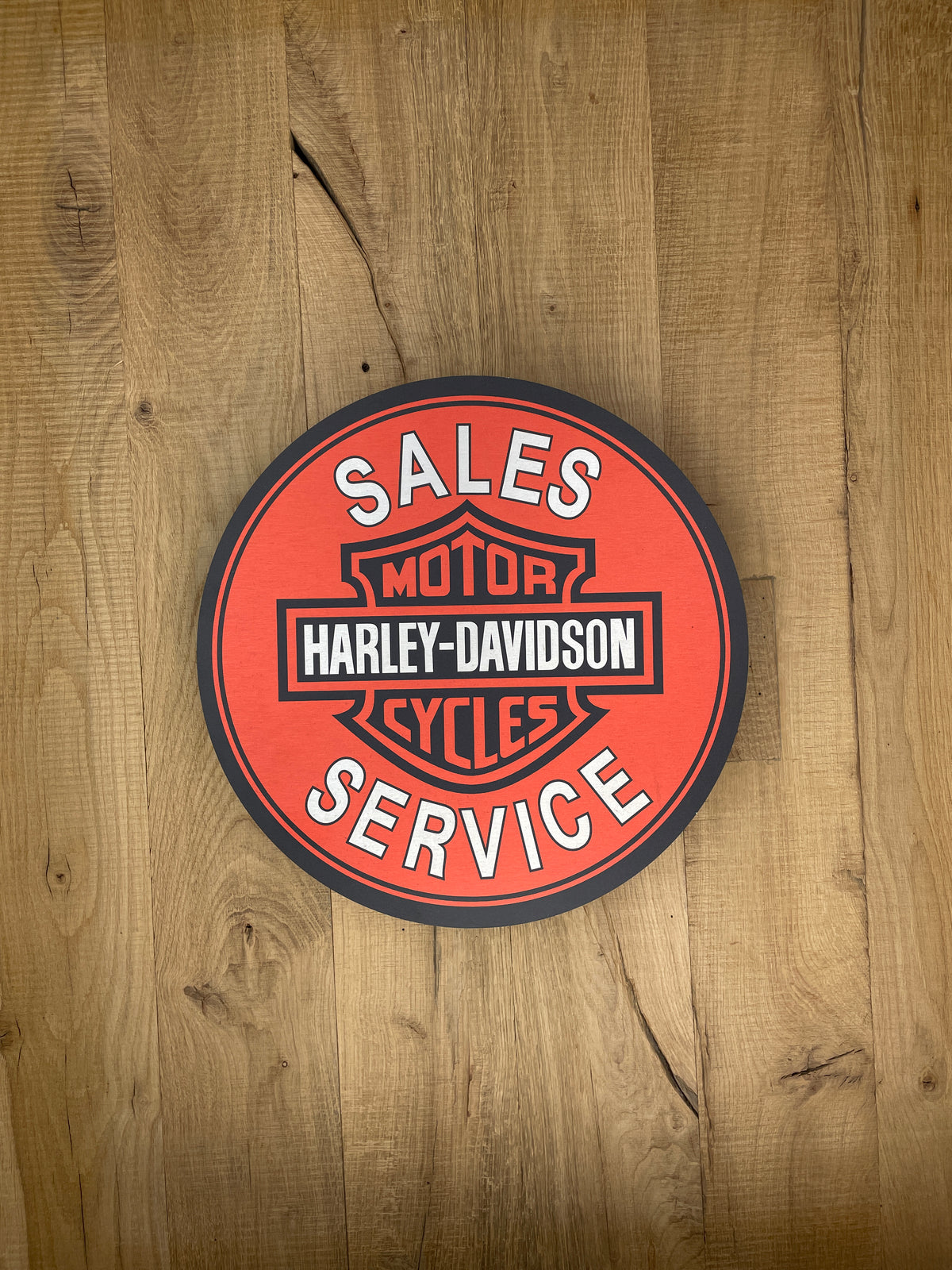 Reclamebord Harley Davidson logo rood reclame bord, 40x40cm