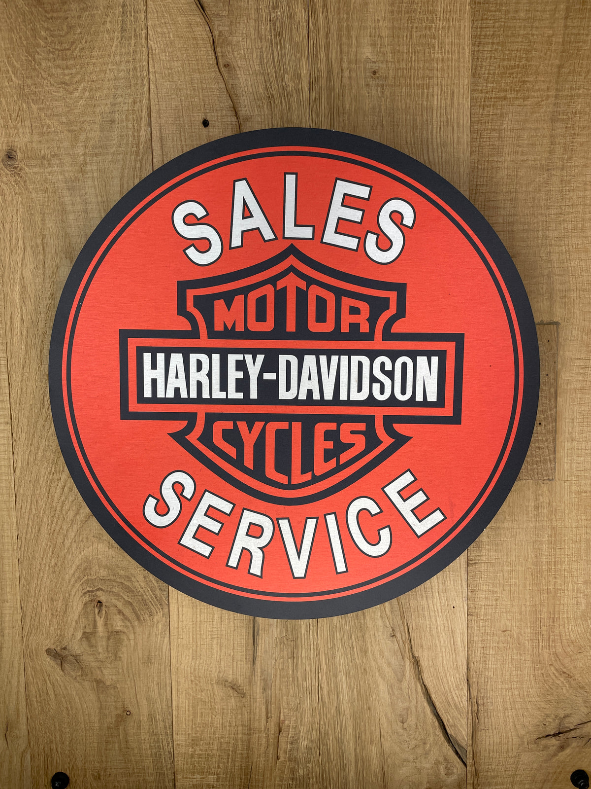 Reclamebord Harley Davidson logo rood reclame bord, 40x40cm
