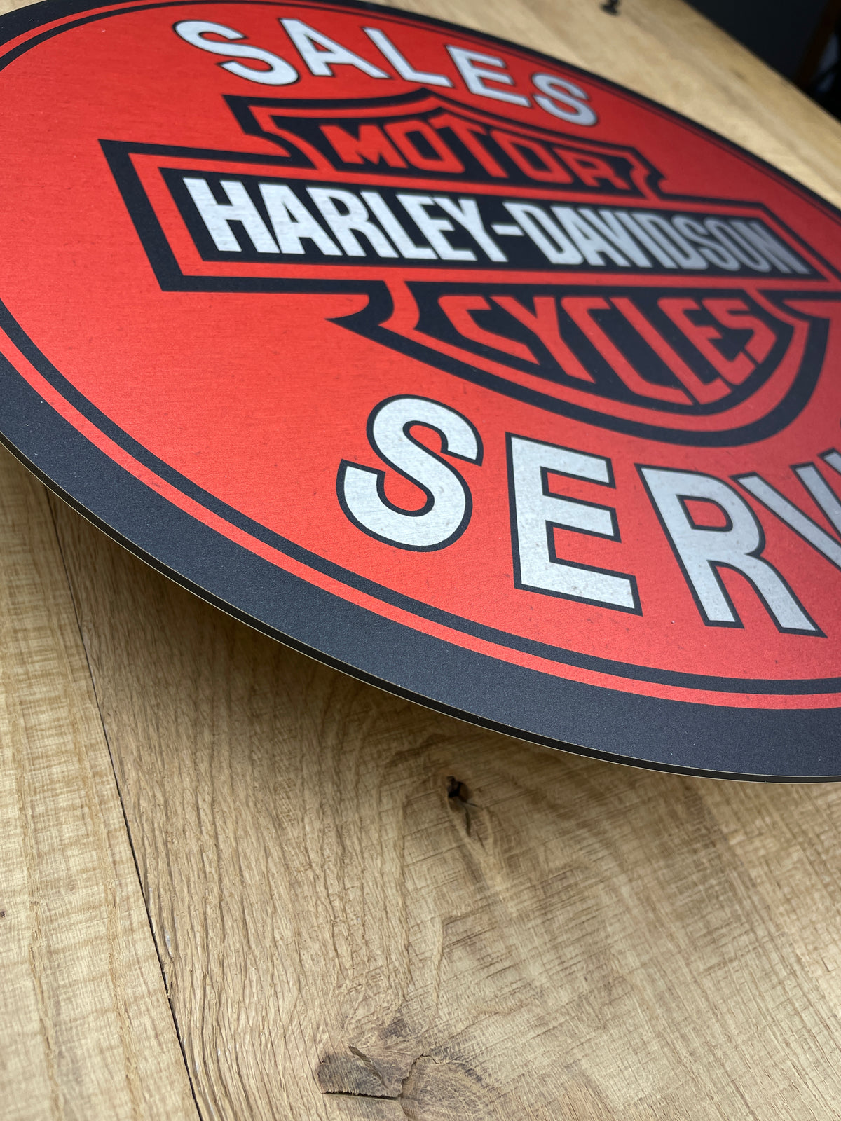 Reclamebord Harley Davidson logo rood reclame bord, 40x40cm