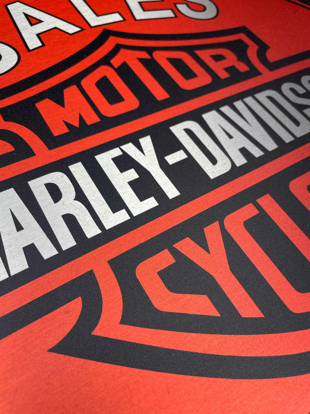 Reclamebord Harley Davidson logo rood reclame bord, 40x40cm