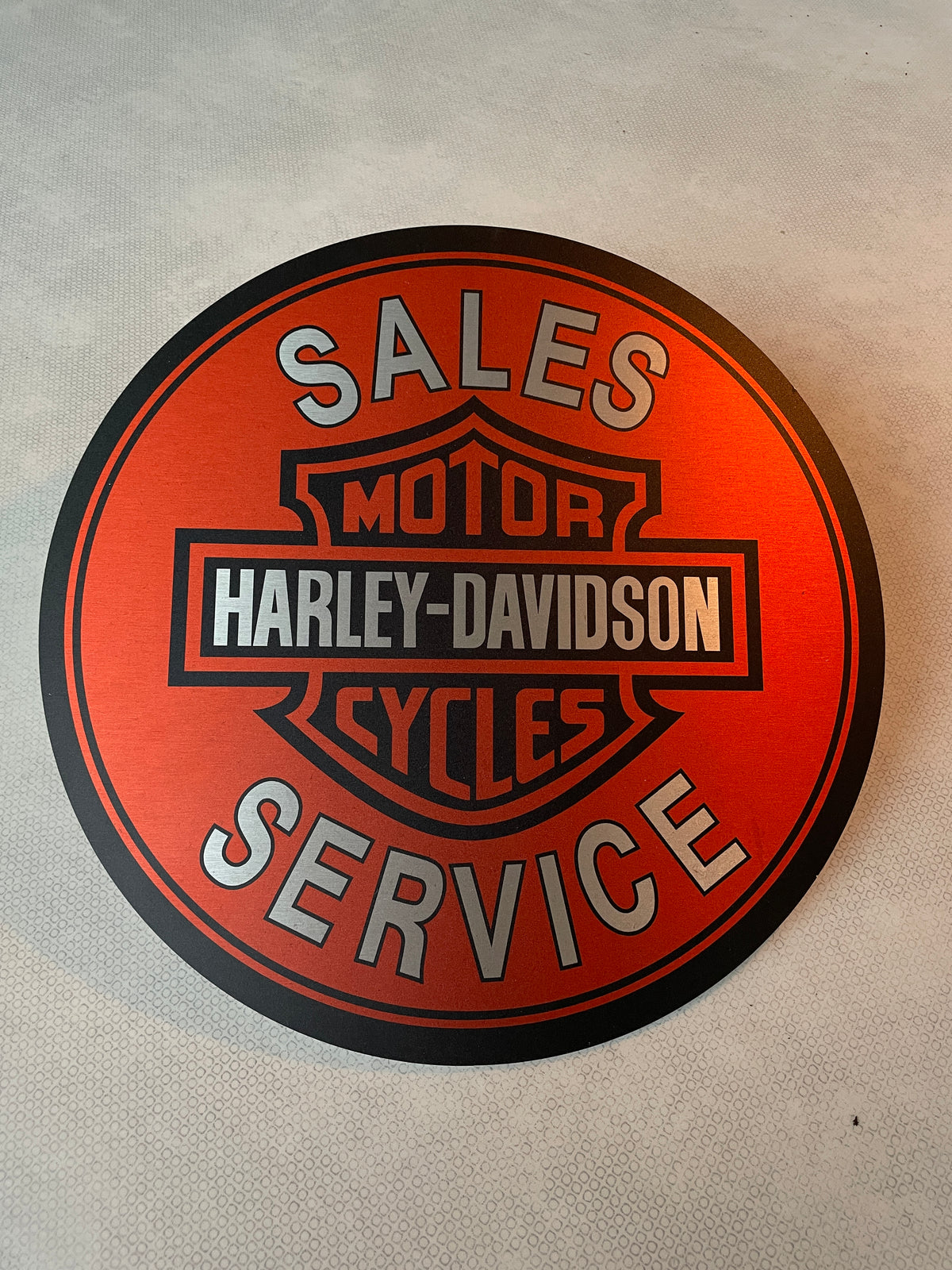 Reclamebord Harley Davidson logo rood reclame bord, 40x40cm