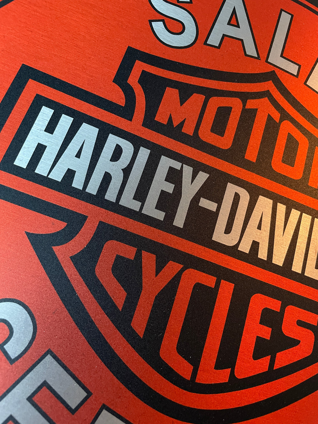 Reclamebord Harley Davidson logo rood reclame bord, 40x40cm