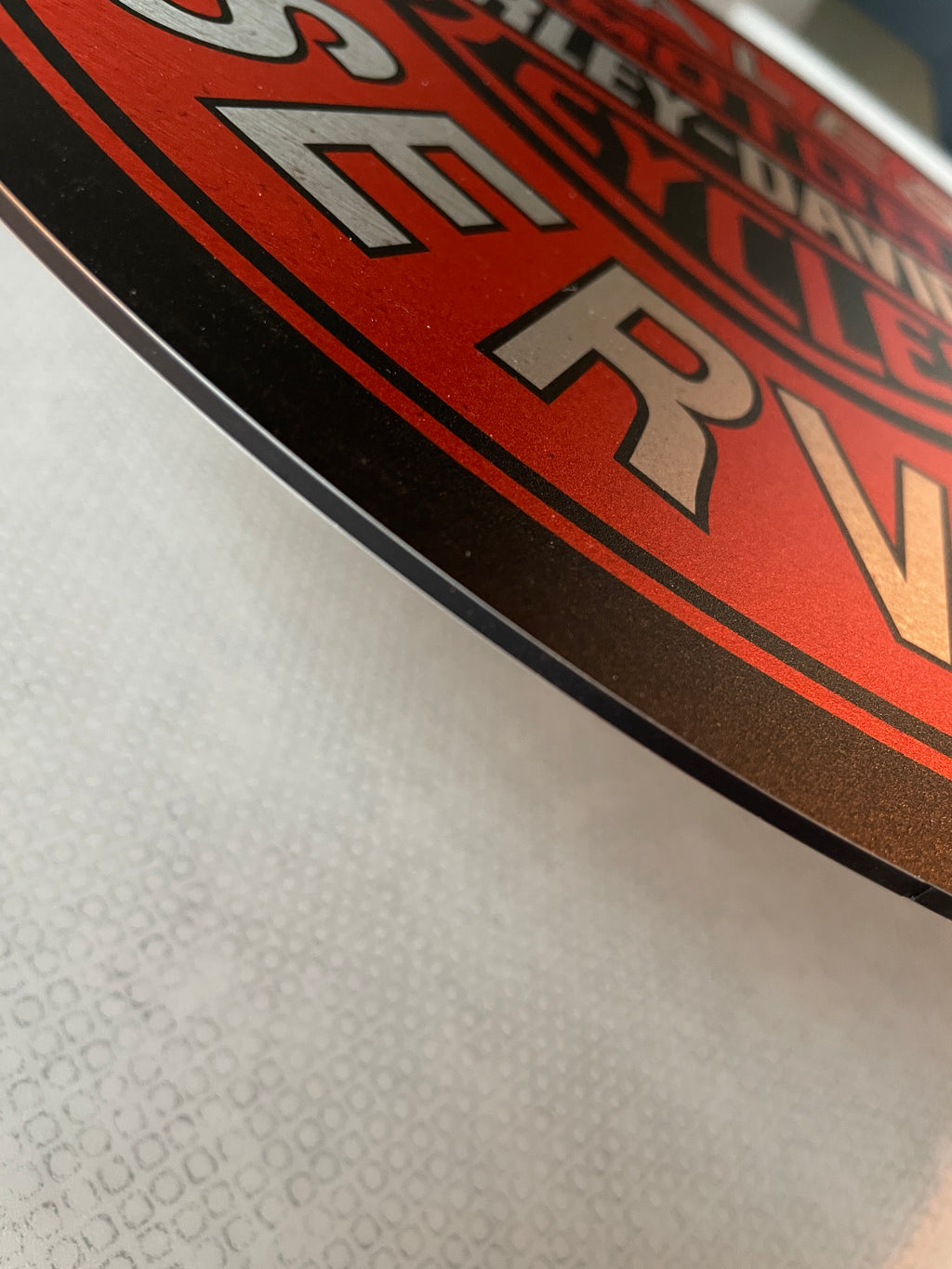 Reclamebord Harley Davidson logo rood reclame bord, 40x40cm