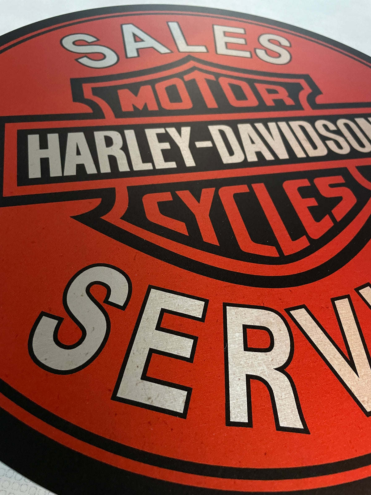 Reclamebord Harley Davidson logo rood reclame bord, 40x40cm