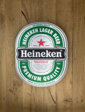 Reclamebord Heineken bier etiket, aluminium, 40x49cm