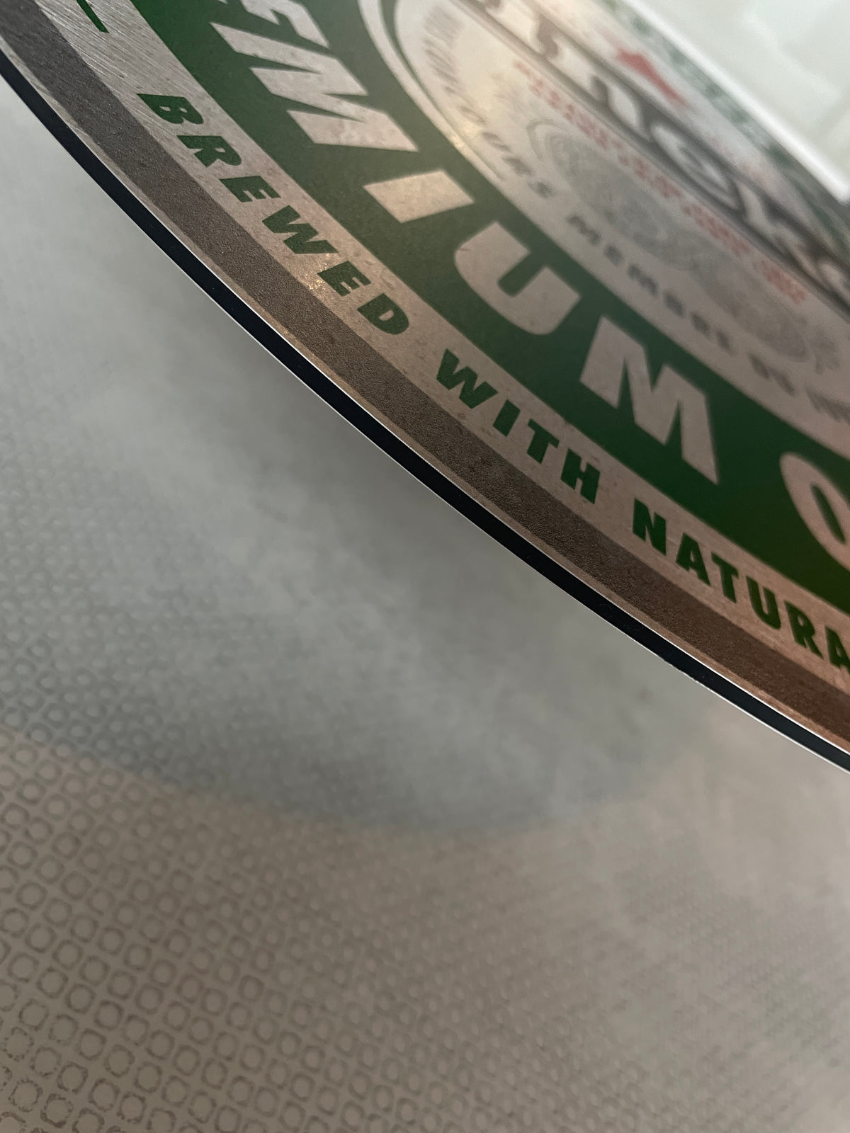 Reclamebord Heineken bier etiket, aluminium, 40x49cm