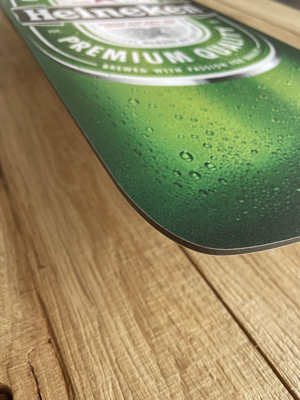 Reclamebord fles Heineken in vorm bierfles groot, 20x70cm
