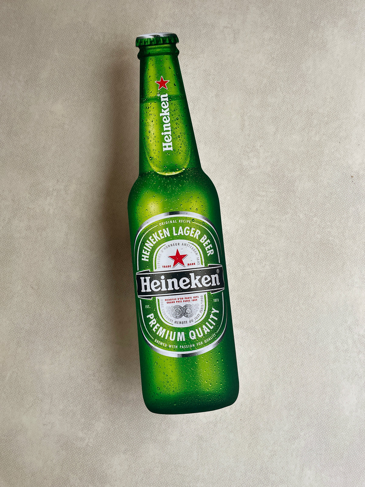 Reclamebord fles Heineken in vorm bierfles groot, 20x70cm