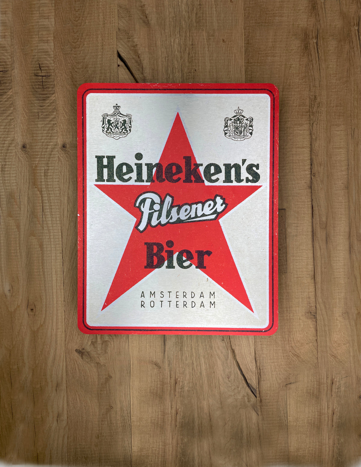 Reclamebord Heineken bier vintage, aluminium, 40x50cm