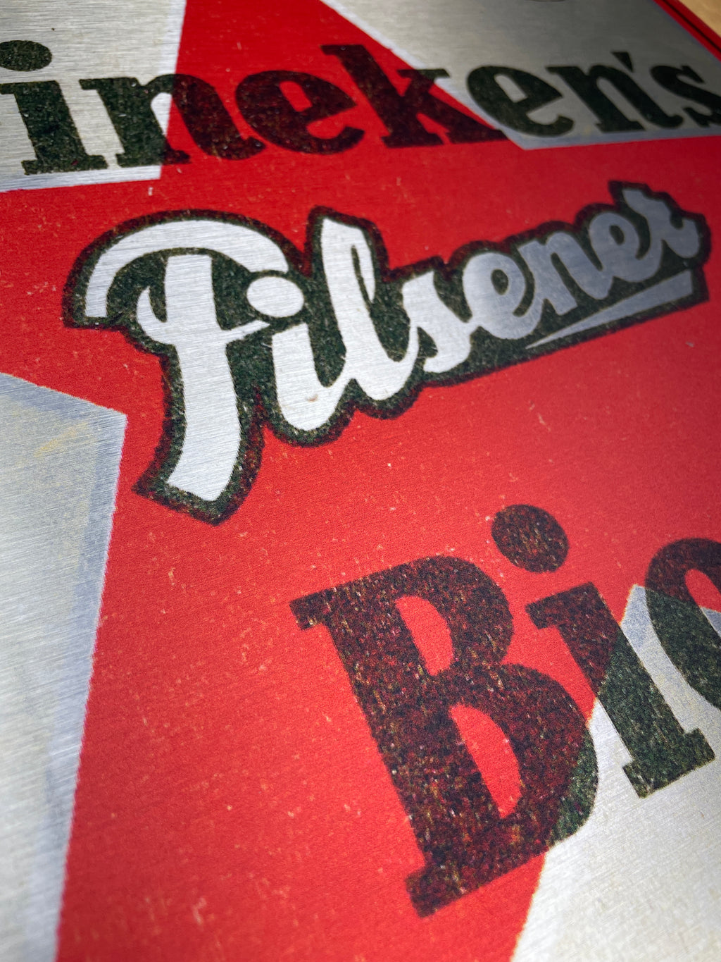 Reclamebord Heineken bier vintage, aluminium, 40x50cm