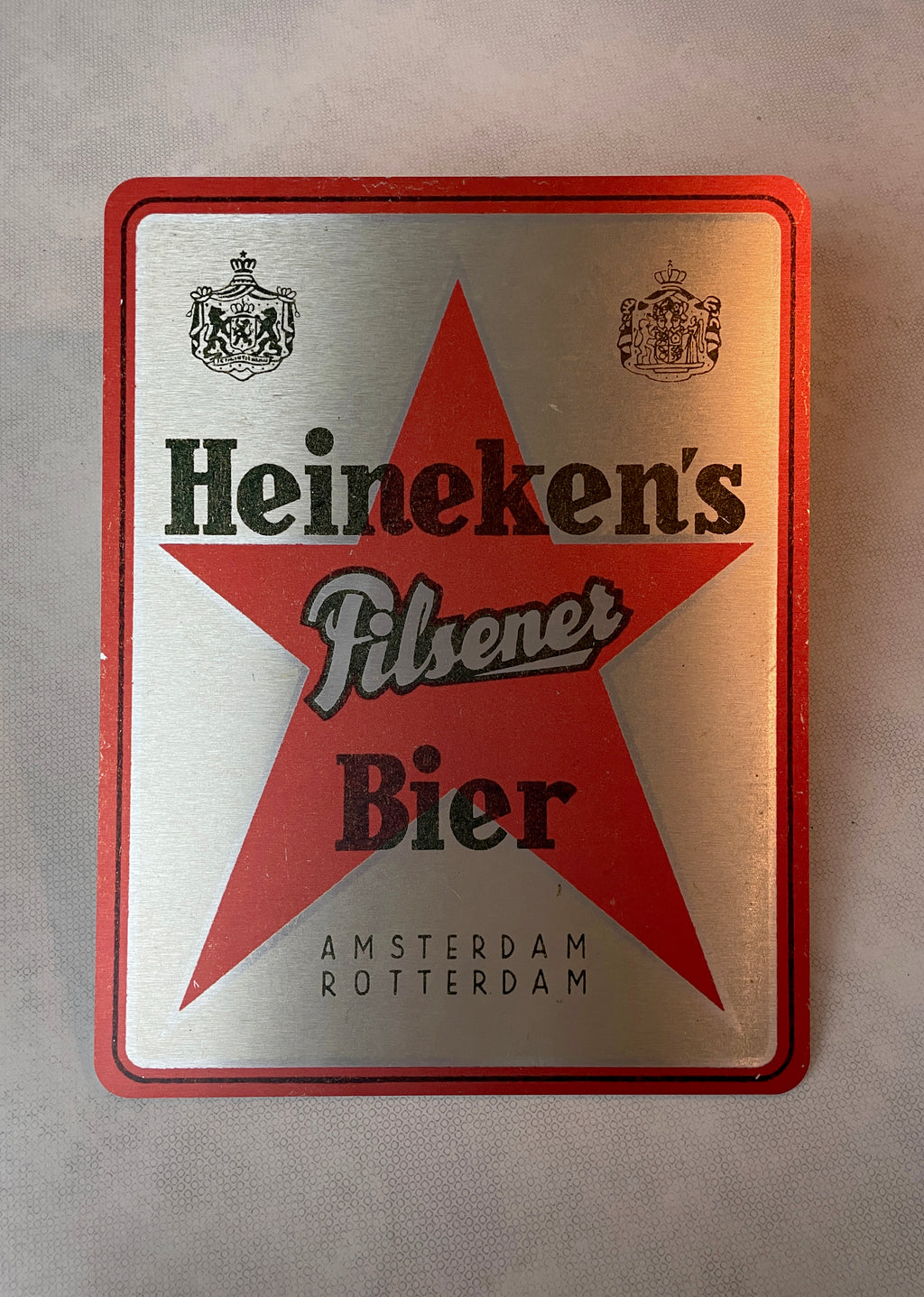 Reclamebord Heineken bier vintage, aluminium, 40x50cm