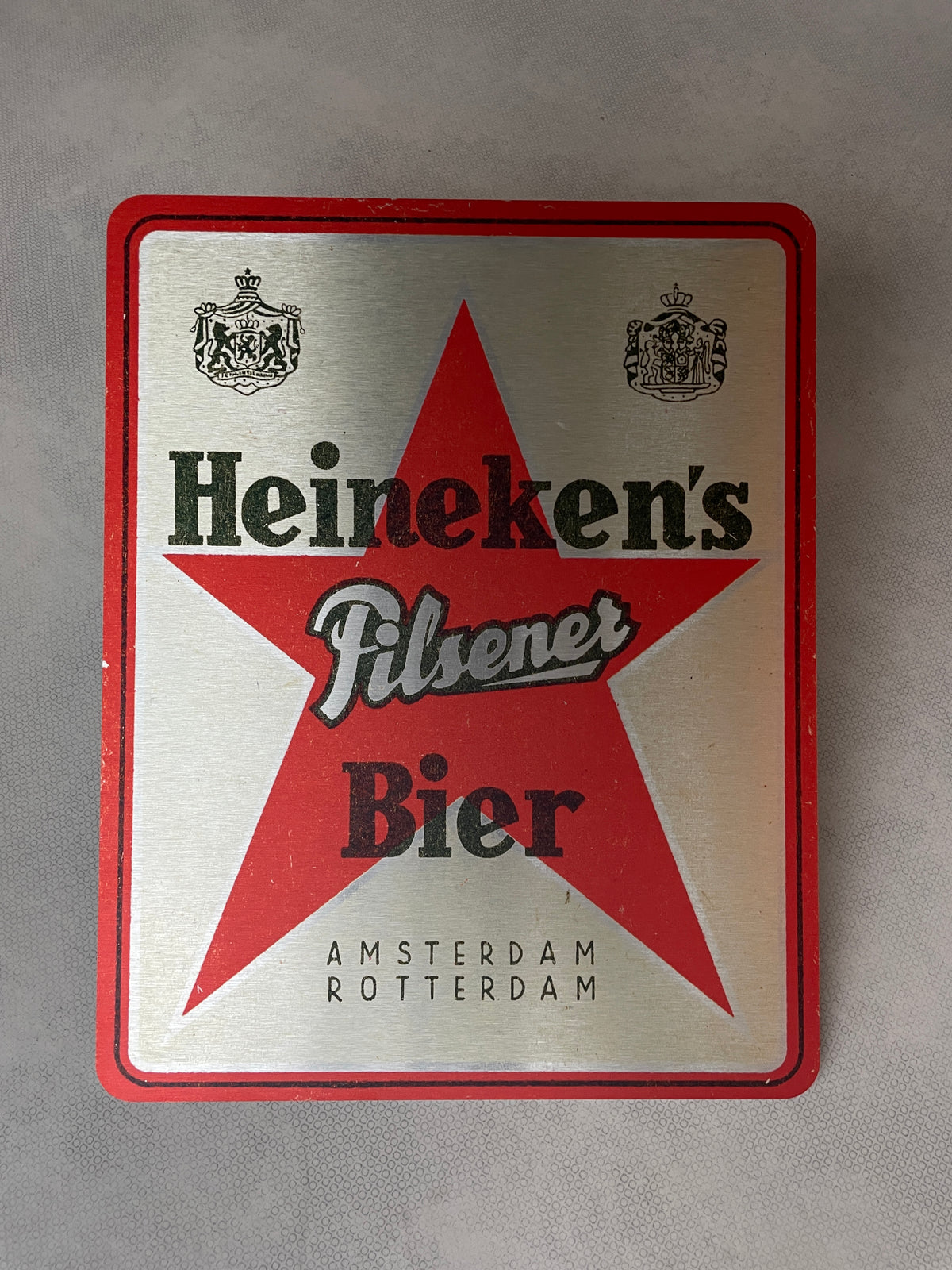 Reclamebord Heineken bier vintage, aluminium, 40x50cm