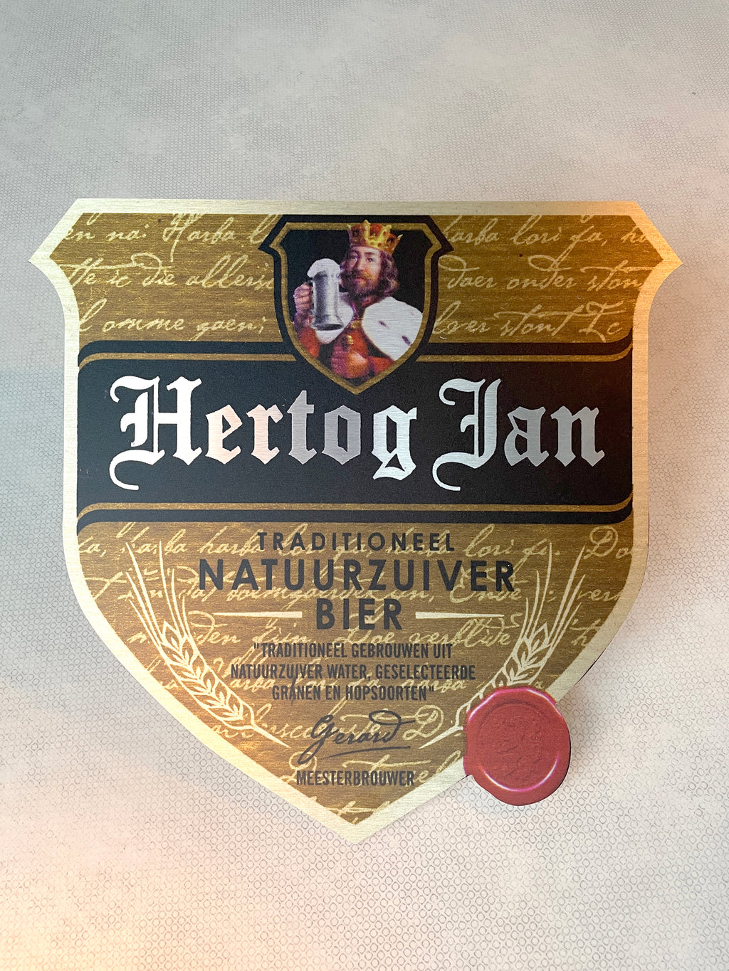 Reclamebord Hertog Jan bier logoschild etiket, 40x40 cm