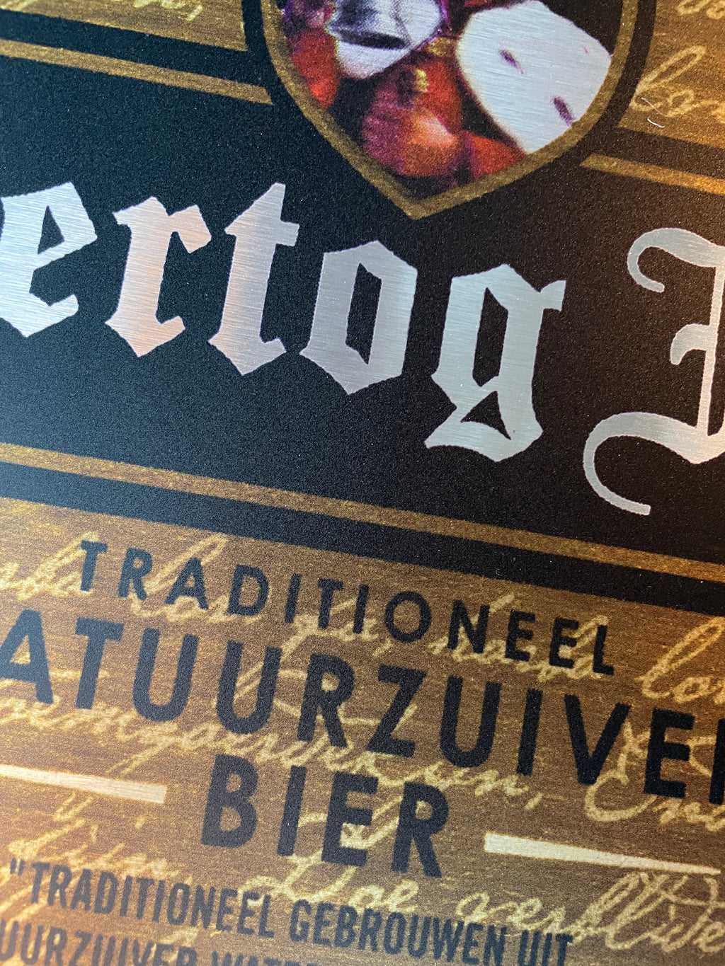 Reclamebord Hertog Jan bier logoschild etiket, 40x40 cm