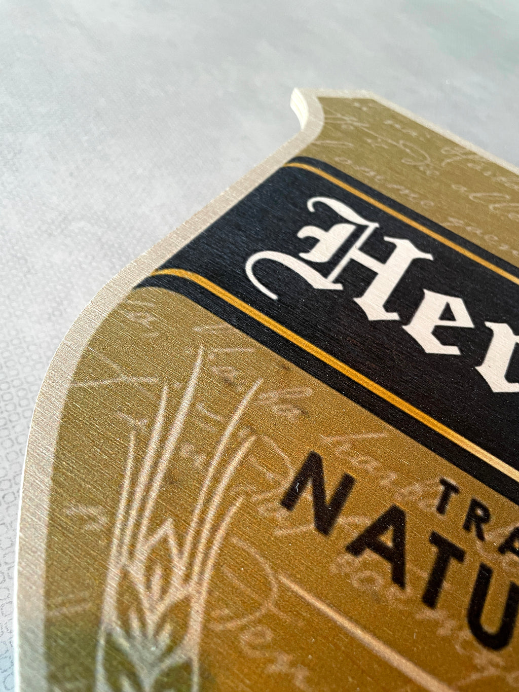 Reclamebord hout Hertog Jan bier logoschild etiket,40x40 cm