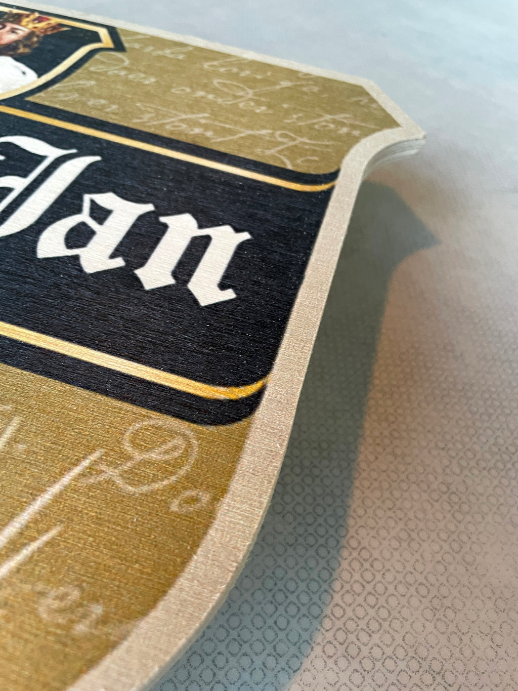 Reclamebord hout Hertog Jan bier logoschild etiket,40x40 cm
