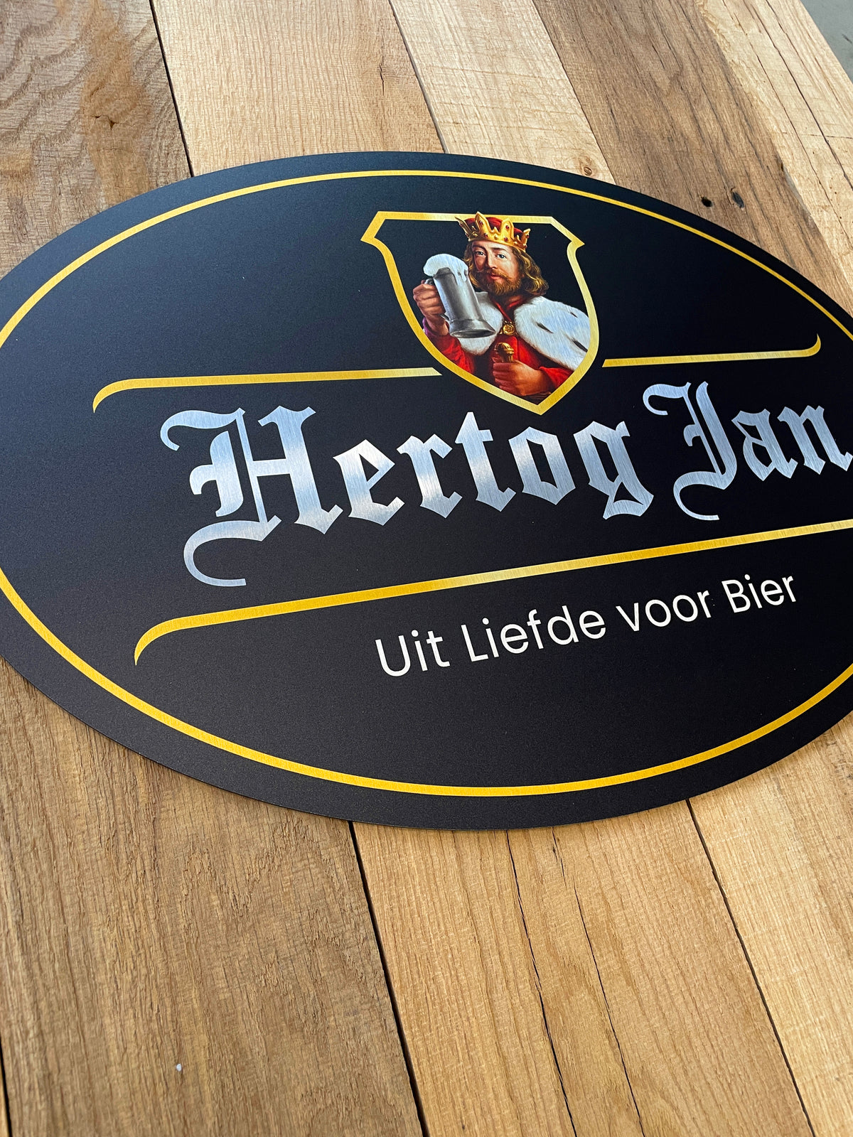 Reclamebord Hertog Jan bier logo , aluminium, 40x57 cm