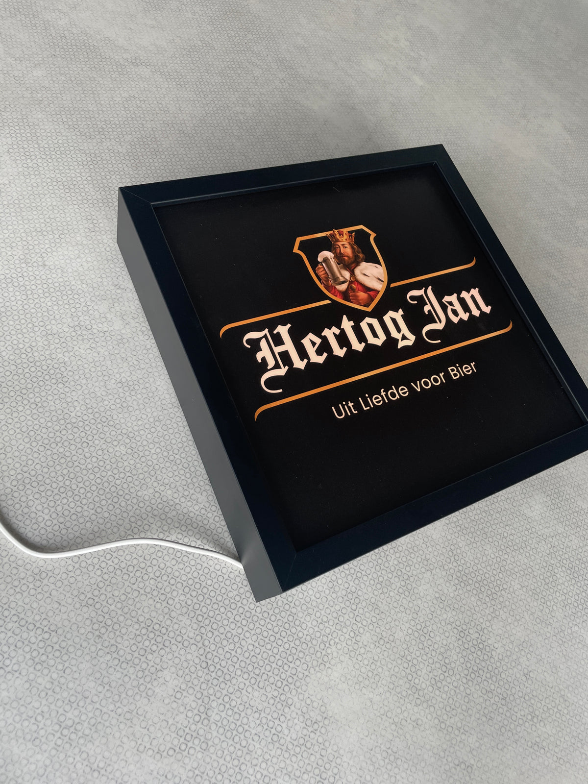 Lichtbak Hertog Jan bier logo reclamebord, 25x25cm, verlicht