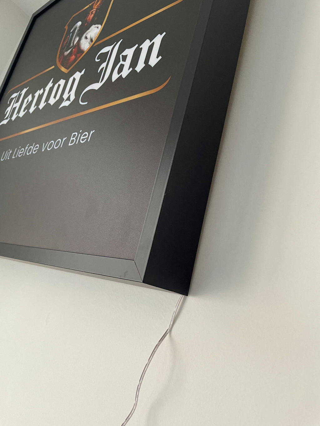 Lichtbak Hertog Jan bier logo reclamebord, 50x50cm verlicht