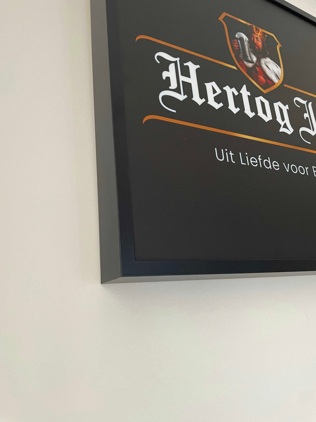 Lichtbak Hertog Jan bier logo reclamebord, 50x50cm verlicht