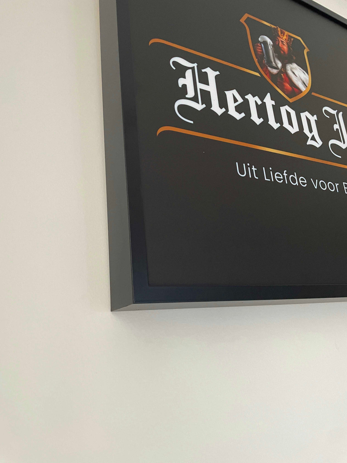 Lichtbak Hertog Jan bier logo reclamebord, 50x50cm verlicht