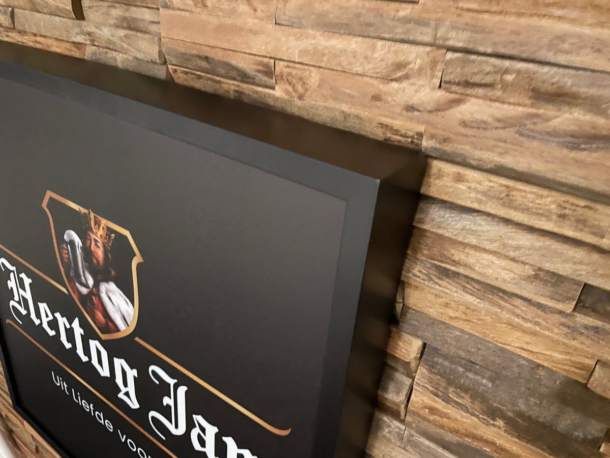 Lichtbak Hertog Jan bier logo reclamebord, 50x50cm verlicht