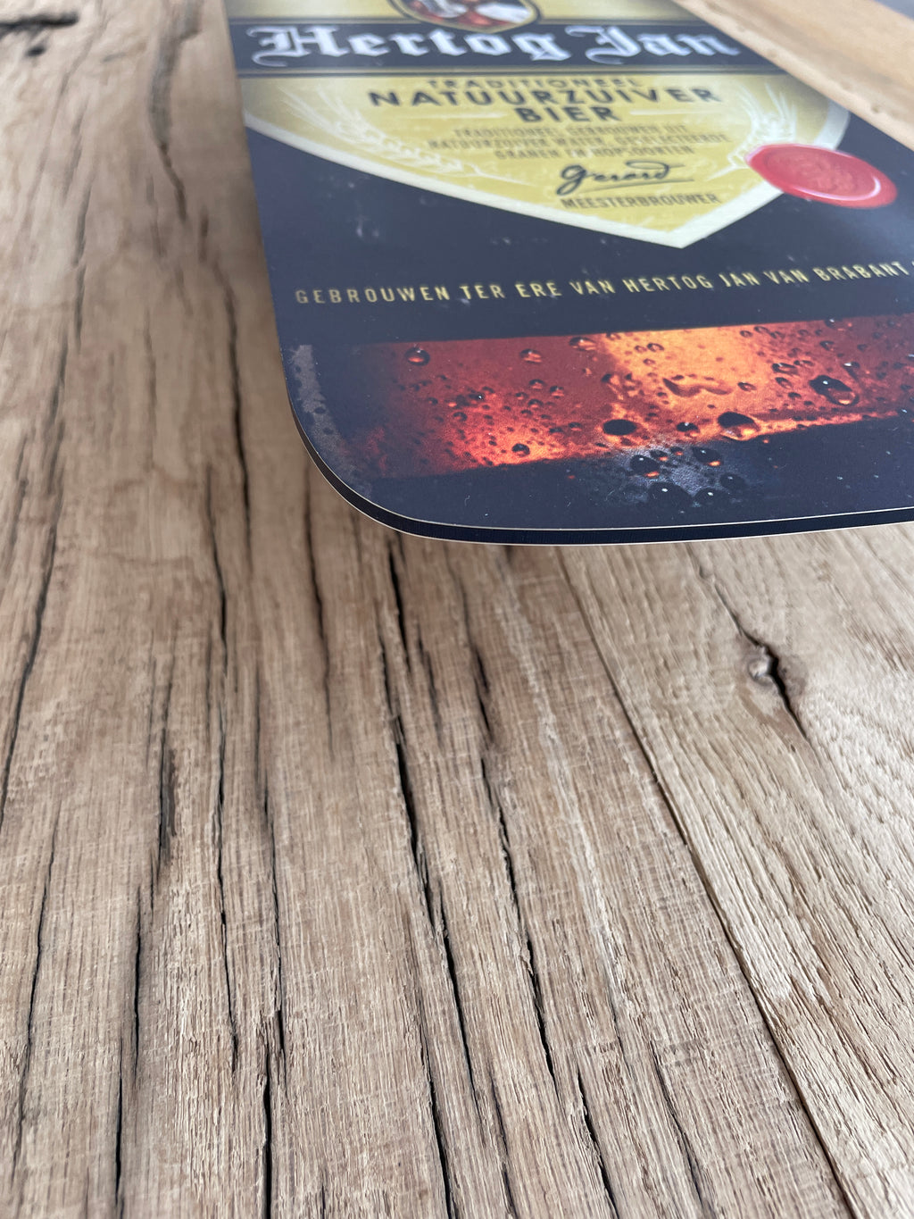 Reclamebord Hertog Jan fles groot, aluminium, 20x70 cm,