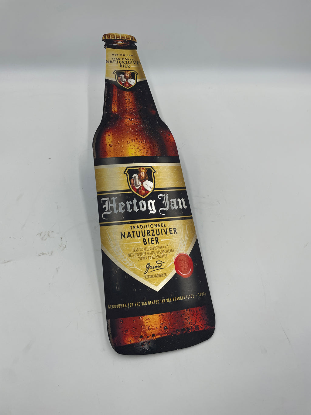 Reclamebord Hertog Jan fles groot, aluminium, 20x70 cm,