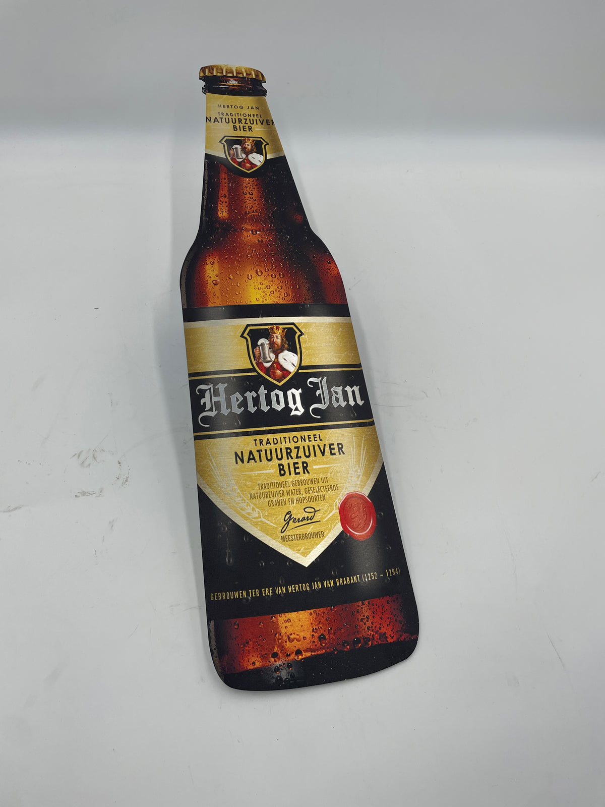 Reclamebord Hertog Jan fles groot, aluminium, 20x70 cm,
