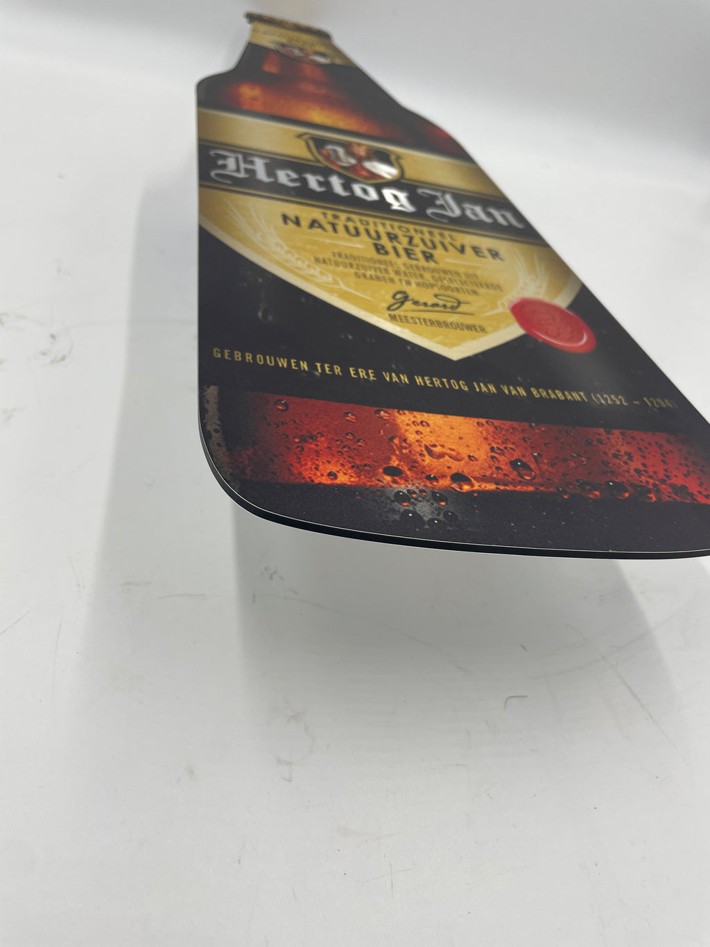 Reclamebord Hertog Jan fles groot, aluminium, 20x70 cm,