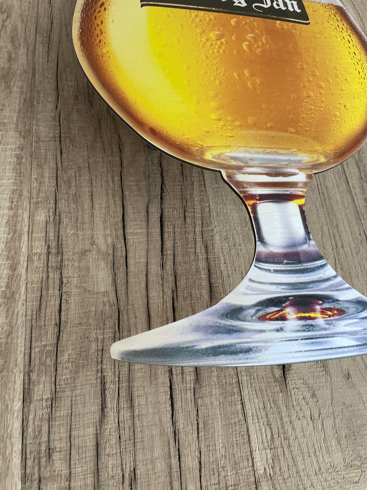 Reclamebord Hertog Jan glas groot, aluminium, 25x46 cm
