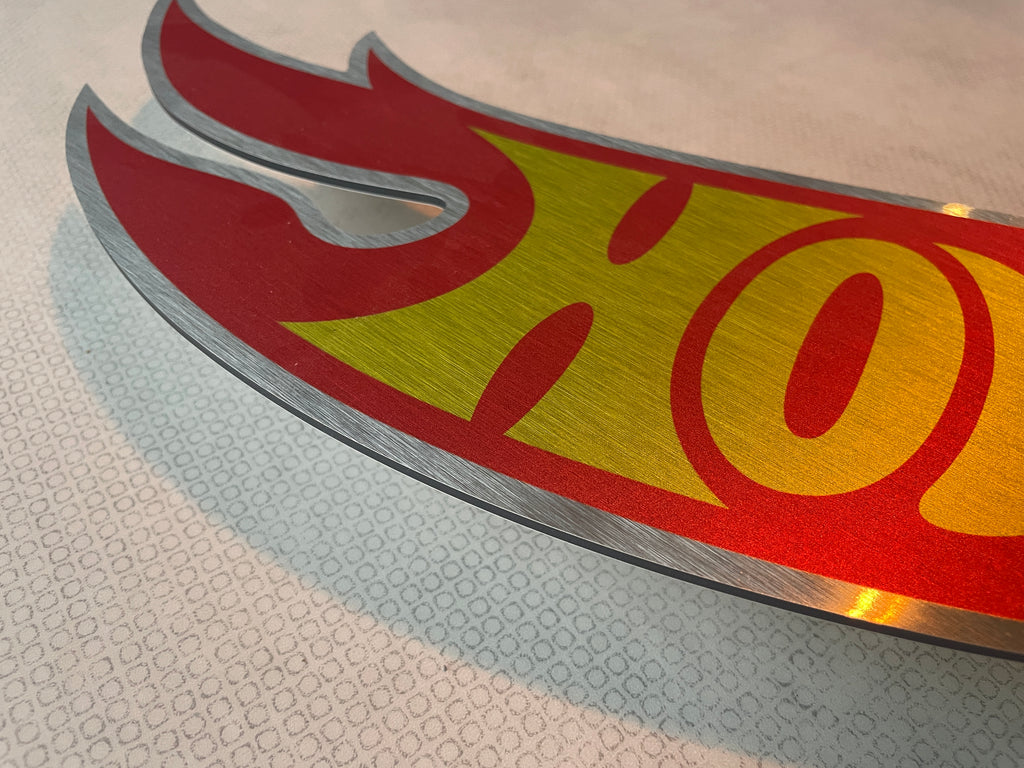 Reclamebord Hotwheels reclame logo bord, aluminium, 57x23 cm