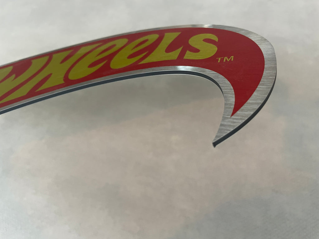 Reclamebord Hotwheels reclame logo bord, aluminium, 57x23 cm
