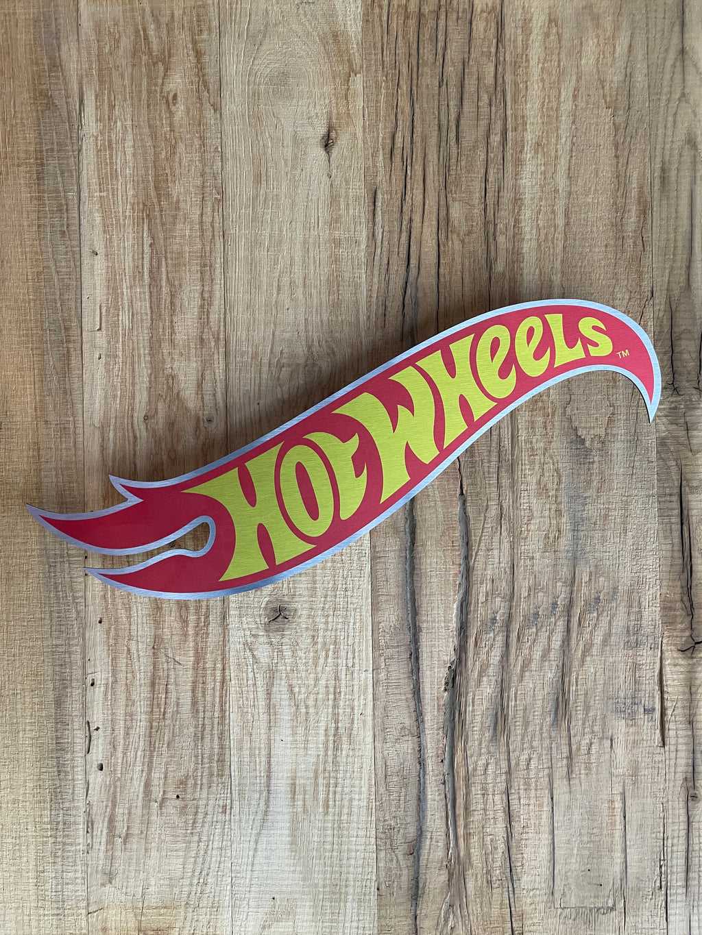 Reclamebord Hotwheels reclame logo bord, aluminium, 57x23 cm