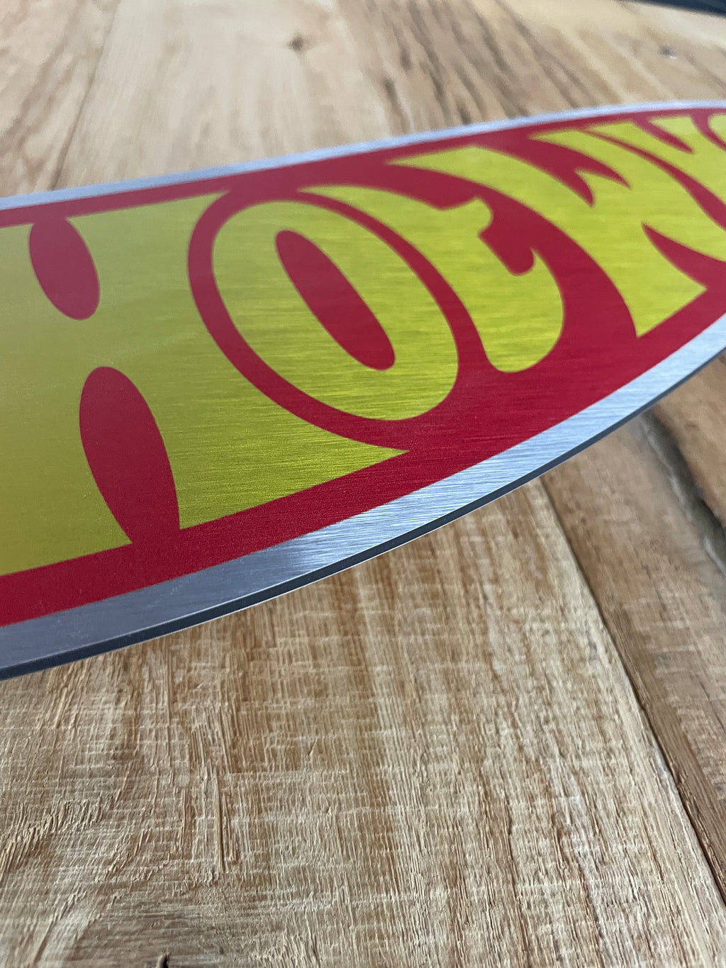Reclamebord Hotwheels reclame logo bord, aluminium, 57x23 cm