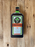 Reclamebord Jägermeister fles groot, 31x57cm hoog, aluminium
