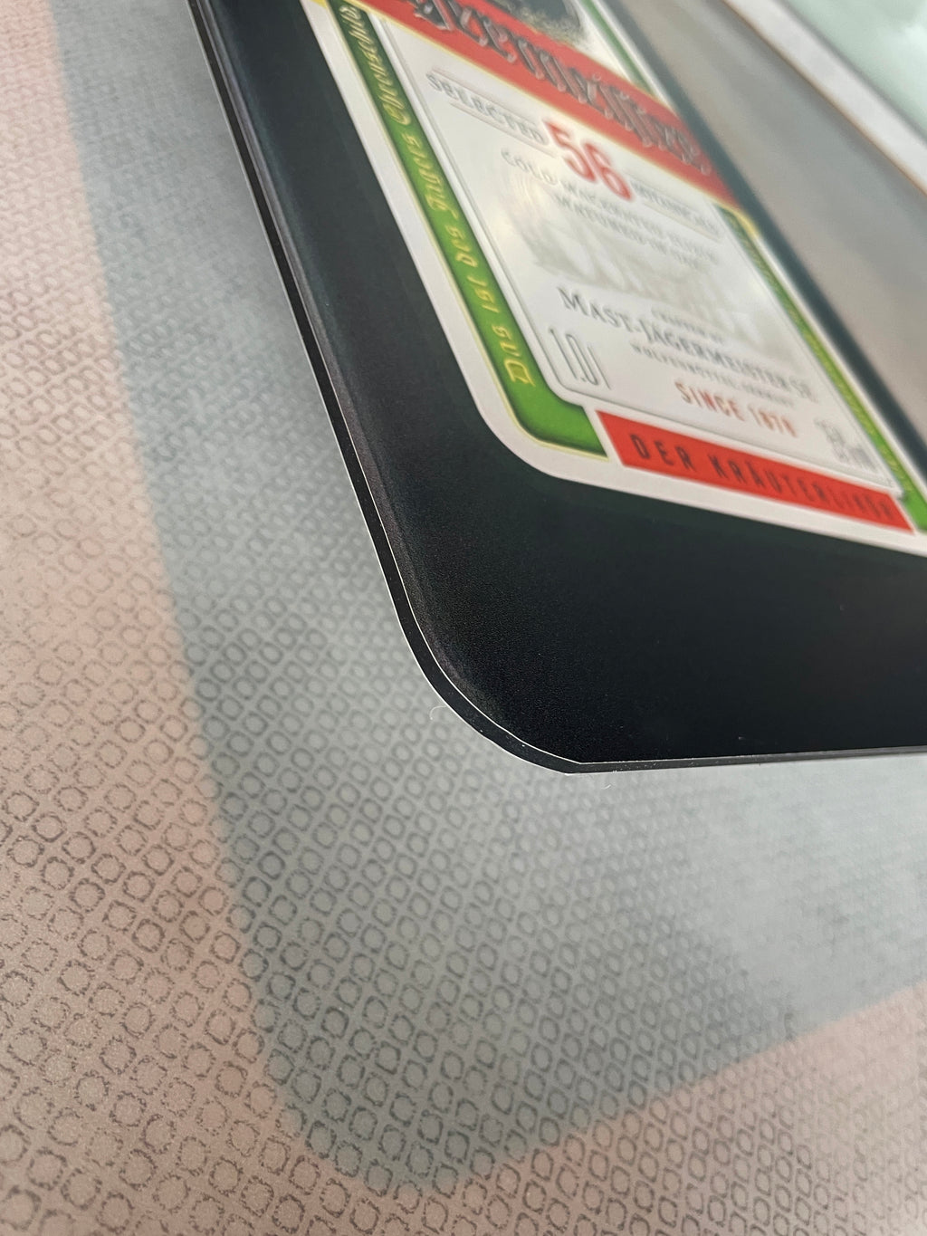 Reclamebord Jägermeister fles groot, 31x57cm hoog, aluminium