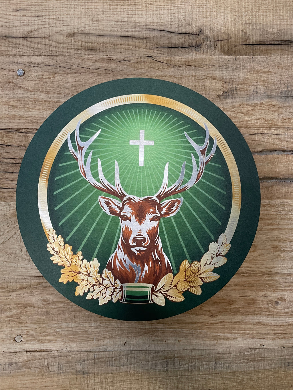 Reclamebord Jägermeister fles groot, 31x57cm hoog, aluminium