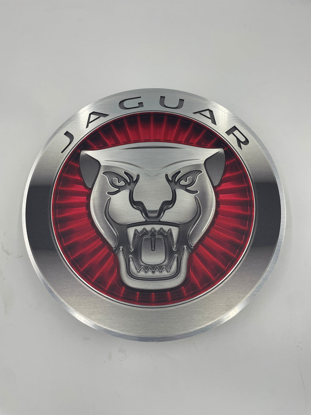 Reclamebord Jaguar rond logo embleem, aluminium, 40x40 cm