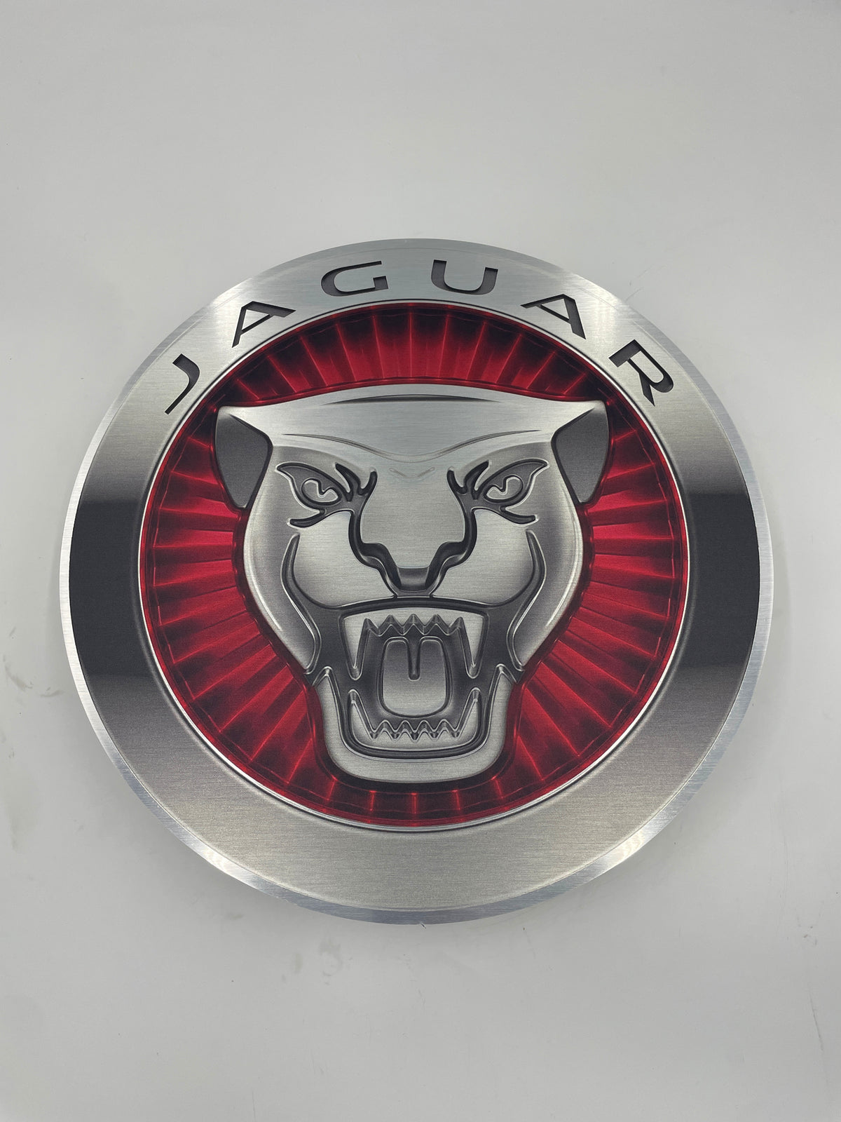 Reclamebord Jaguar rond logo embleem, aluminium, 40x40 cm