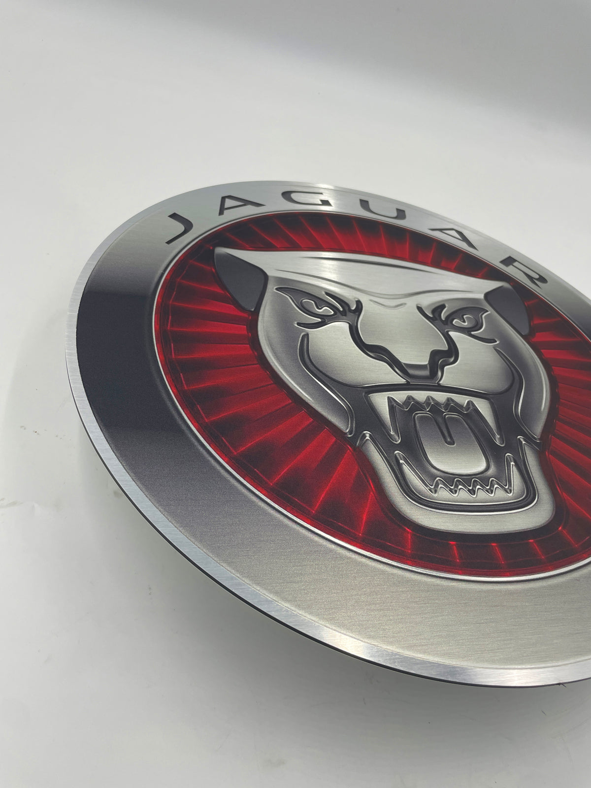 Reclamebord Jaguar rond logo embleem, aluminium, 40x40 cm