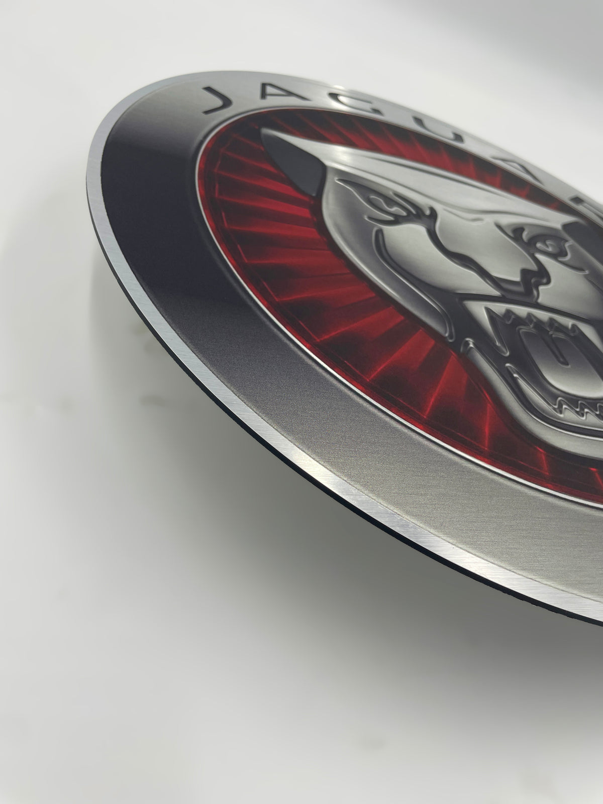 Reclamebord Jaguar rond logo embleem, aluminium, 40x40 cm