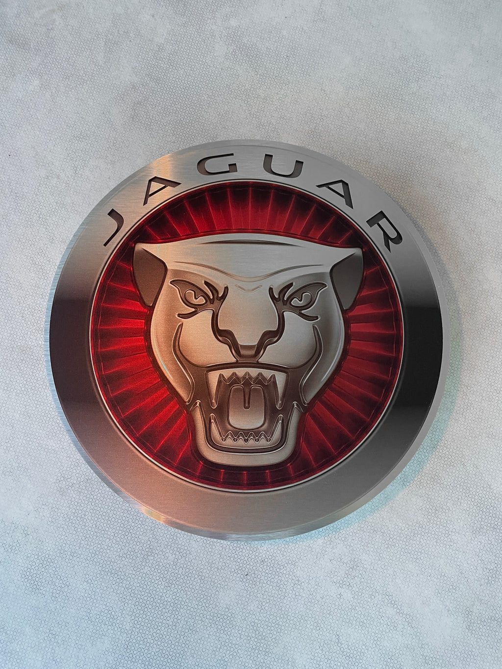 Reclamebord Jaguar rond logo embleem, aluminium, 40x40 cm