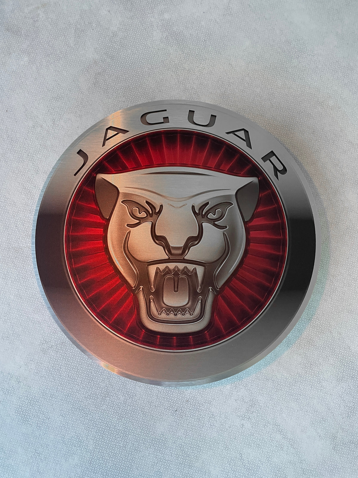 Reclamebord Jaguar rond logo embleem, aluminium, 40x40 cm