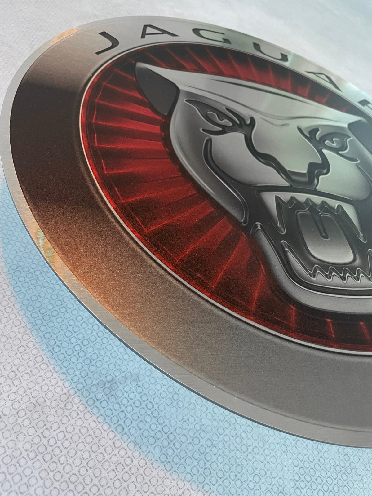 Reclamebord Jaguar rond logo embleem, aluminium, 40x40 cm