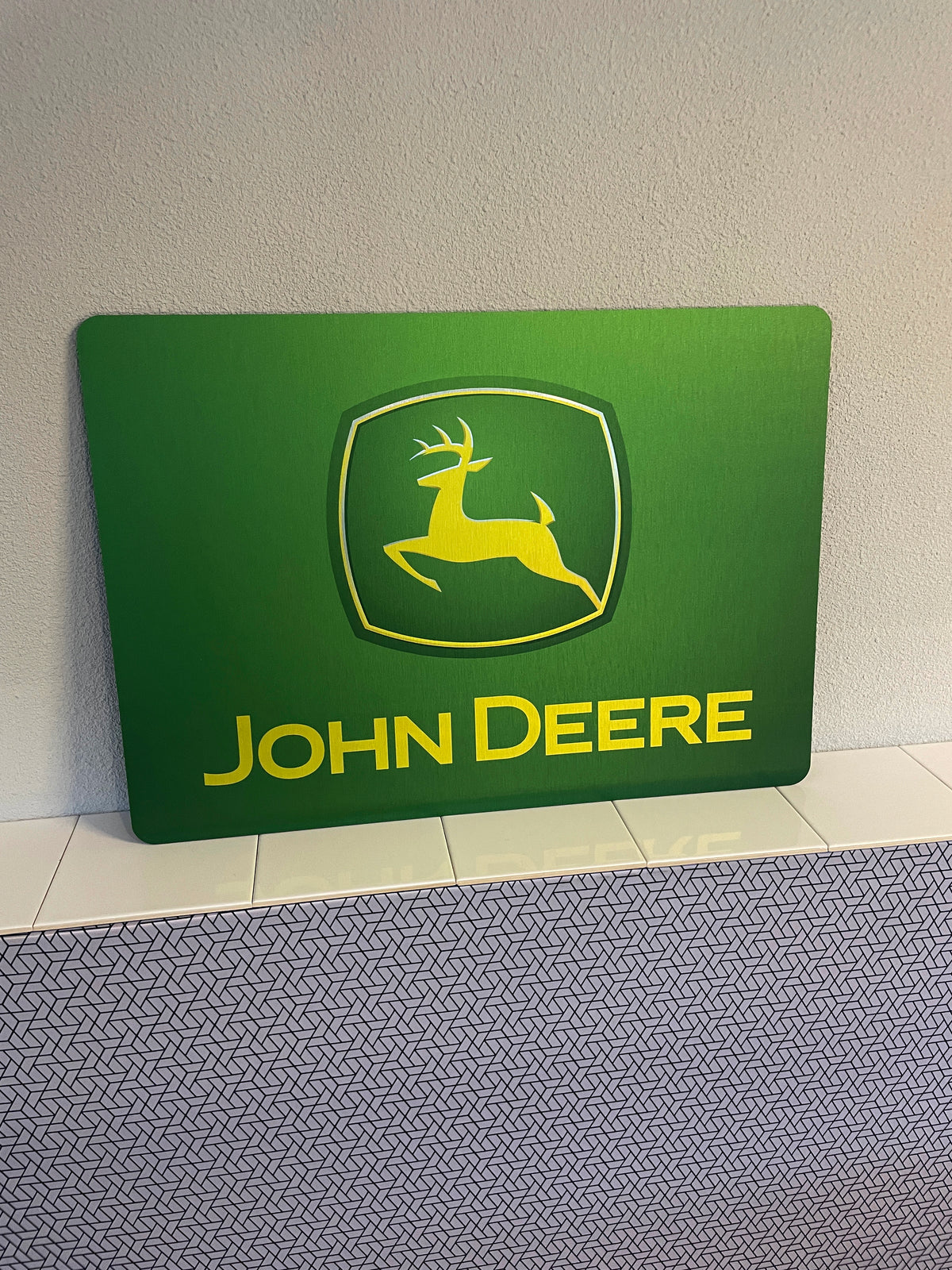 Reclamebord John Deere logo embleem, aluminium, 40x57 cm,