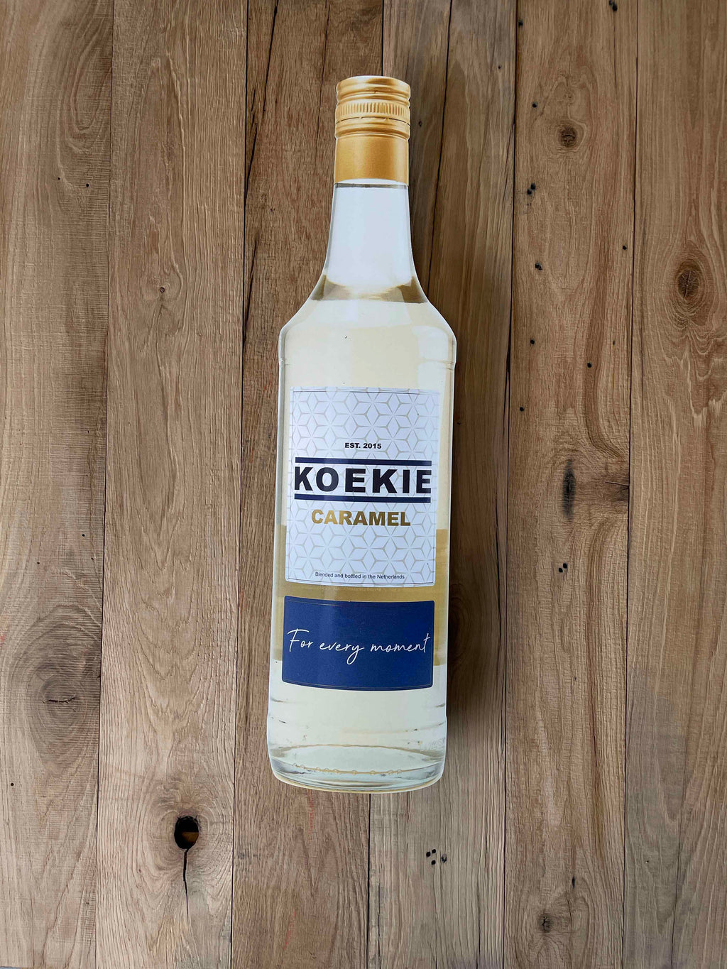 Reclamebord Koekie Caramel likeur fles groot, 17x70cm alu