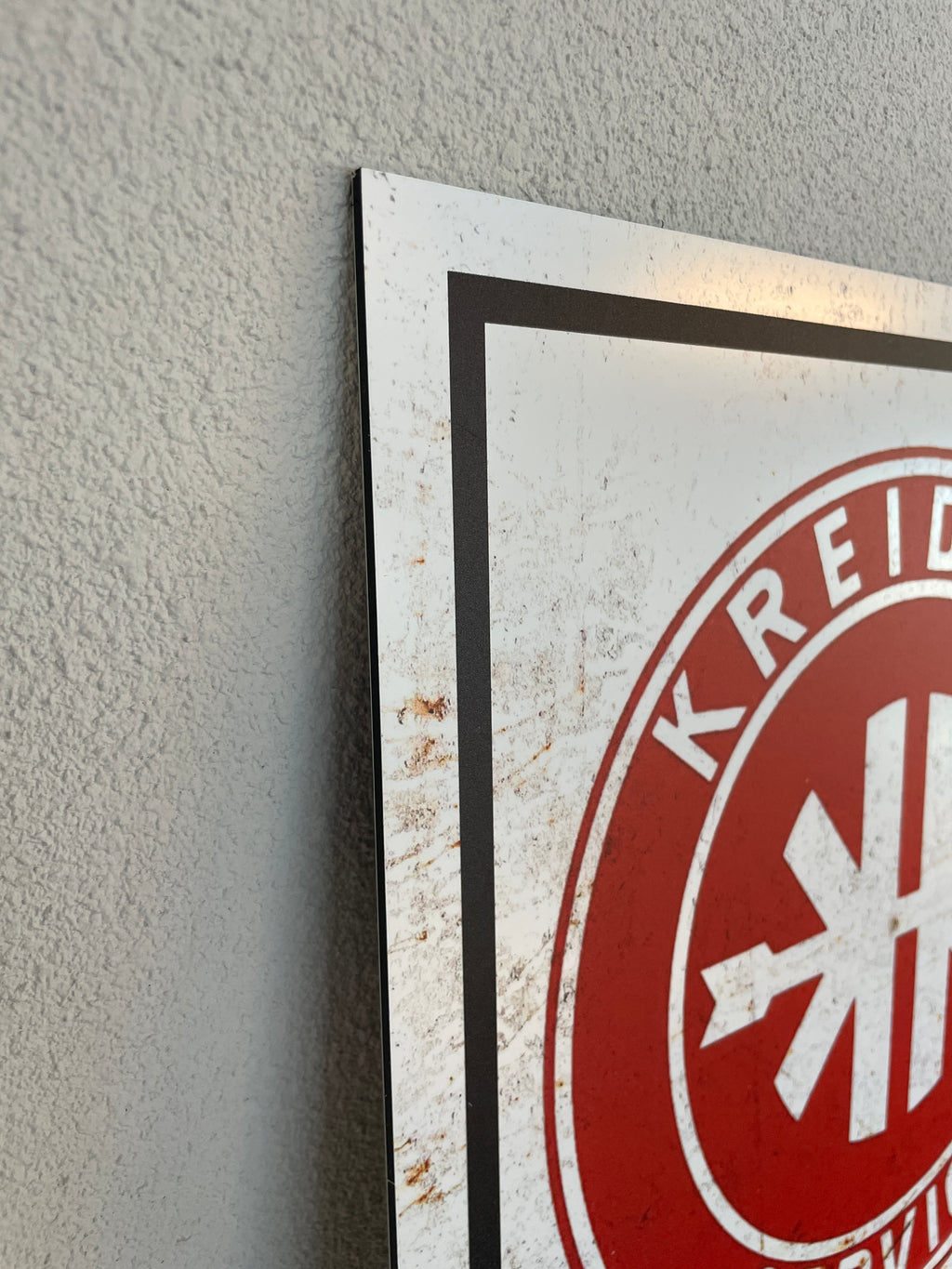 Reclamebord Kreidler service logo, aluminium, 32x54 cm
